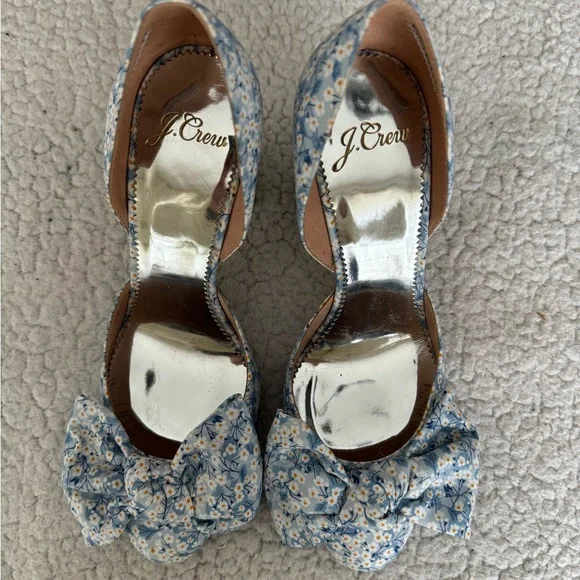 NWB J.Crew Collection in Liberty Misti Valeria Bow Bell d’Orsay Pumps Size 6 - Picture 3 of 9